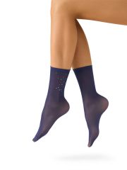 calz. GLAM носки (эффект тюля с принтом стразы) SiSi Носки Blu (Синий)