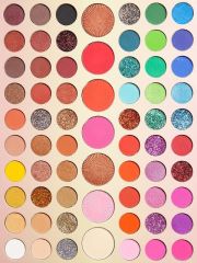 Via Letvass Тени для век, хайлайтер, румяна 67 colors Арт.: 9022 Палетка состоит из 60 высоко пигментированных оттенков теней, 3х хайлайтеров и 4х румян Изумительная палетка теней для век станет полез
