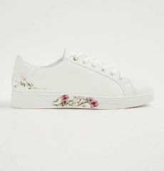White Floral Sole Trainers