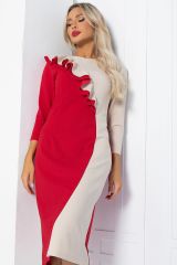511199 LT Collection Платье красно-бежевый