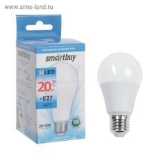4871974 Лампа cветодиодная Smartbuy, E27, A65, 20 Вт, 6000 К, холодный белый свет