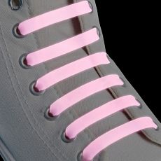 1738933 Набор шнурков для обуви, 6 шт, силиконовые, плоские, светящиеся в темноте, 13 мм, 9 см, цвет нежно-розовый