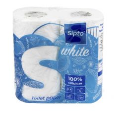 021314 Туалетная бумага SIPTO White белая двухслойная 4 рулона