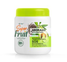 031661 Витэкс Super FRUIT. Маска-бальзам АВОКАДО + фруктовый микс ГЛАДКОСТЬ и БЛЕСК SOS ВОССТАНОВЛЕНИЕ для сухих, непослушных и лишенных блеска волос, 450 мл