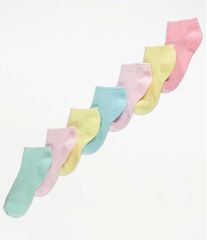 Pastel Trainer Liner Cotton Rich Socks 7 Pack