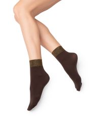 calz. MICRO LUREX 70 носки (люрекс по резинке) Minimi Носки Moka/Oro (Коричневый)