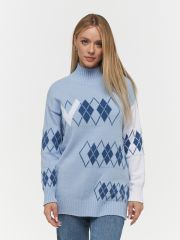 Джемпер женский 5232-41102 голубой/деним/белый VAY