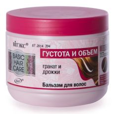 019657  Vitex Basic Hair Care. Бальзам для волос «Густота и объём» Гранат и дрожжи, 500мл
