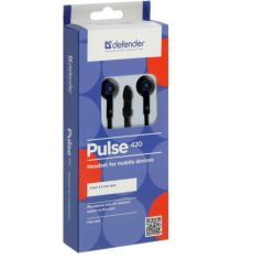 Наушники Defender Pulse 420, вакуумные, микрофон, 105 дБ, 32 Ом, 3.5 мм, 1.2 м, чёрно-синие 4991401