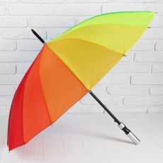 Зонт - трость полуавтоматический «Радужное настроение», 16 спиц, R = 48 см, разноцветный 126917