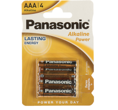1035262 Батарейка алкалиновая Panasonic Alkaline Power, AAA, LR03-4BL, 1.5В, блистер, 4 шт