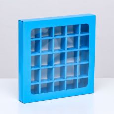 ЦЕНА ЗА 25 ШТ! 9569215 Коробка для конфет 25 шт., 22×22×3.5 см. Кондитерская упаковка