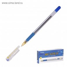 ЦЕНА ЗА 2 ШТ! 2721199 Ручка шариковая MunHwa MC Gold, узел 0.5 мм, чернила синие, штрихкод на ручке