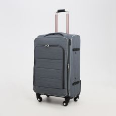 Чемодан средний 52 л (M), отдел на молнии, кодовый замок, с расширением, цвет серый 9803826