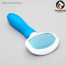 4669387 Пуходерка Пижон Premium с силиконовой ручкой, 8 х 17 см