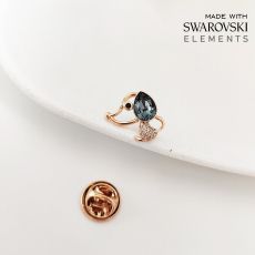 Брошь-значок с кристаллами Swarovski