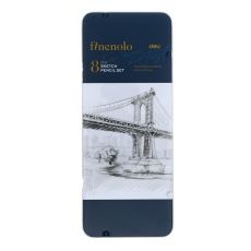 9882876 Набор карандашей чернографитных разной твердости Finenolo Sketch, 8 штук, 8B-2H, в металлическом пенале