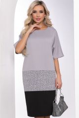П8389 Платье LADY TAIGA Серо-черное