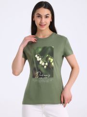 481688 Апрель Футболка оливковый