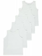 Basic White Vests 5 Pack