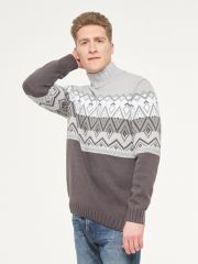 Свитер мужской 222-12305 графит/сталь/титаниум/белый VAY