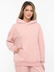 Толстовка (Худи) женская 7222-30056/6 ДФ116/К116 пудра/пудра BE YOU