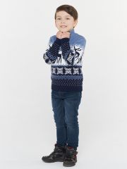 Джемпер детский 202-6225 т.синий/белый/св.деним ВЕСНУШКИ