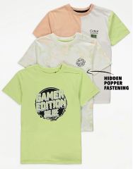 Easy On Lime Green Gaming Graphic T-Shirts 3 Pack