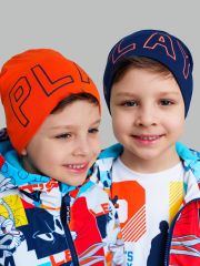 12512322 PLAYTODAY Шапка оранжевый,тёмно-синий