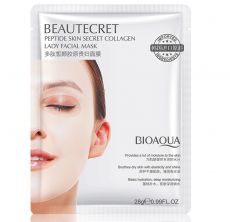 Гидрогелевая маска для лица BIOAQUA Beautecret Peptide Skin Secret Collagen Lady Facial Mask с пептидным комплексом, 3 шт