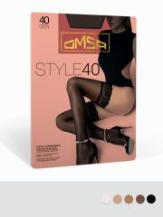 STYLE 40 (чулки) Omsa Чулки Cioccolata (Коричневый);Daino (Бежевый);Caramello (Бежевый);Bianco (Белый);Nero (Черный)