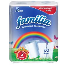 Полотенца бумажные FAMILIA 2 слоя, 2 шт