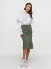 Юбка женская 211-3686 ТВ02 оливковый кружочки VAY