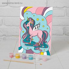 4798412 Картина по номерам «Милый единорог»21×15 см