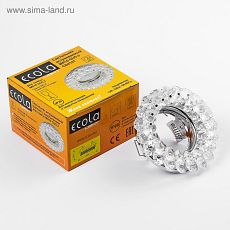 2908654 Светильник встраиваемый Ecola Light, CD4141, MR16, GU5.3, круглый, 50x90 мм, прозрачный/хром