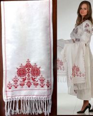 Рушник из льна с вышивкой 
