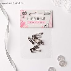 1375816 Основа для броши, 20 мм, 2 отверстия, 10 шт, цвет серебряный