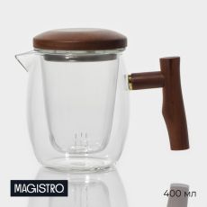Заварочный чайник Magistro «Лофт» 400 мл, 15×9×11.5 см, стеклянное сито, стекло