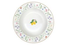 Тарелка суповая, 21,5х3,5 см, фарфор P, белая, Цветы и лимоны, Fleurs et Citrons, 62843