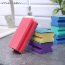 2582742 Губка для мытья посуды Доляна «Генеральная уборка», 12×6×4 см, 6 шт