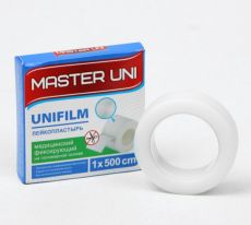 ЦЕНА ЗА 2 ШТ! MASTER UNI UNIFILM Лейкопластырь 1 х 500 см на полимерной основе 5075232