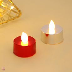 Сувенир декоративный в виде свечи с LED подсветкой, 1режим, 3,7х3,7 см, 2 цв