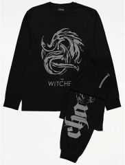 The Witcher Slogan Print Long Sleeve Pyjamas