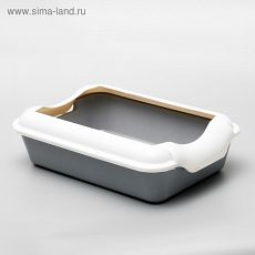 1058040 Туалет с бортом, 40 × 27 × 11 см, серый