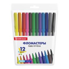 7294143 Фломастеры 12 цветов ErichKrause Basic, вентилируемый колпачок