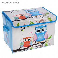 1522454 Короб для хранения 40×26×26 см "Летние совушки", цвет голубой