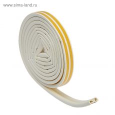 3794720 Уплотнитель резиновый TUNDRA krep, профиль D, размер 9 х 8 мм, белый, в упаковке 6 м