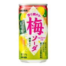 021526 SANGARIA UME Flavored Soda Напиток газированный освежающий аромат японской сливы, банка 190 гр
