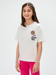 20230510008 Футболка детская для девочек Porto белый ACOOLA Kids