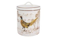 Банка для сыпучих продуктов, 1,3 л, керамика К, белая, Птицы, Hunting, 60946